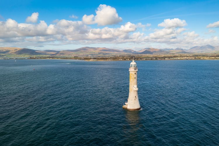 Haulbowline Lighthouse is located at the entrance of Carlingford Lough in County Louth