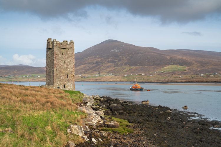 Kildavnet Castle on Achill Island.