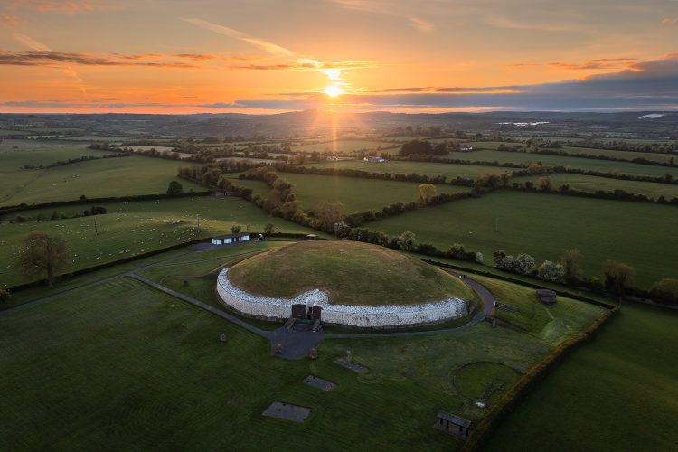 Newgrange monument at sunset
